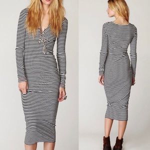 Free People striped maxi dress L
